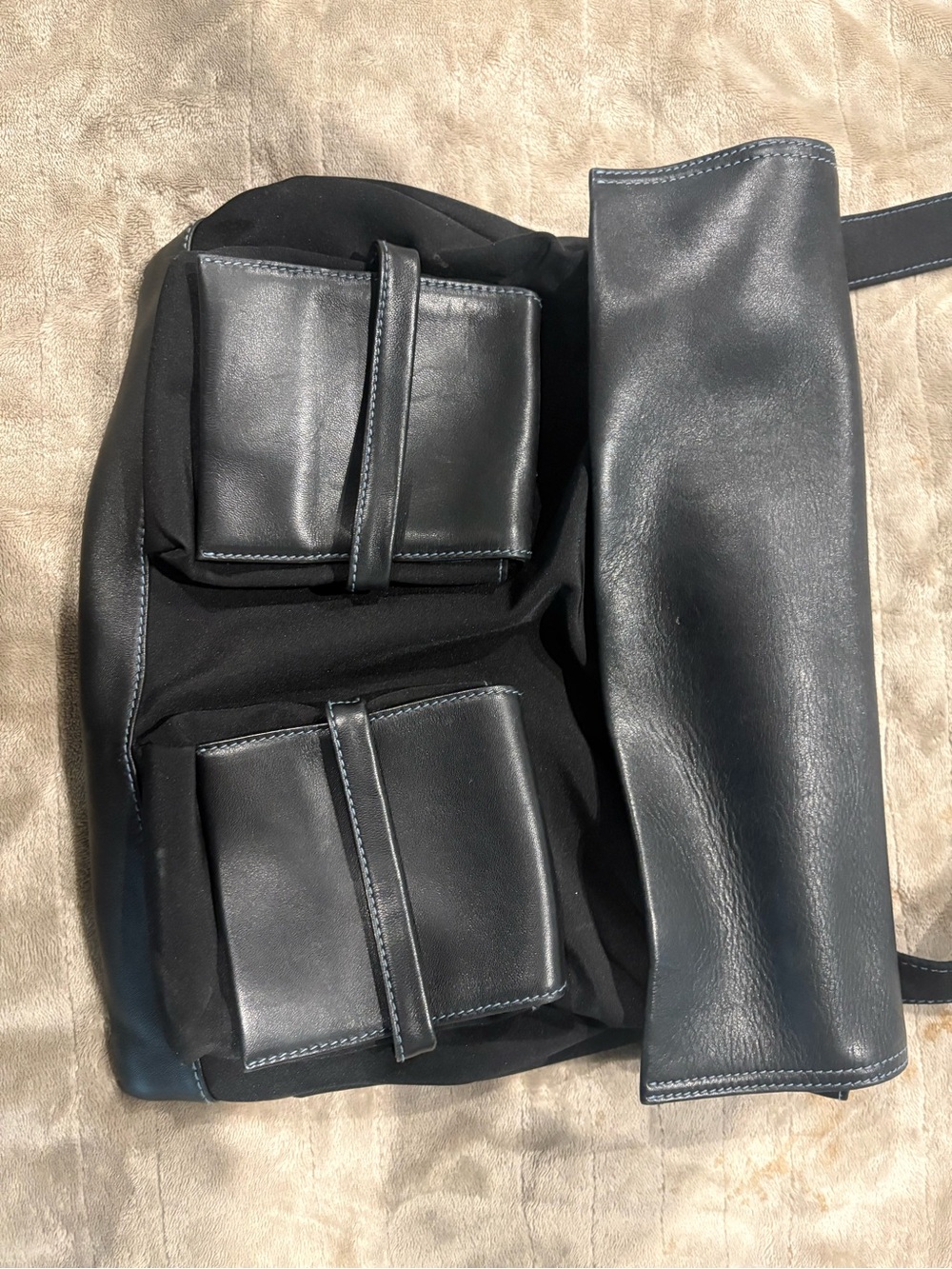 HOBO Black Leather-Trim Shoulder Bag